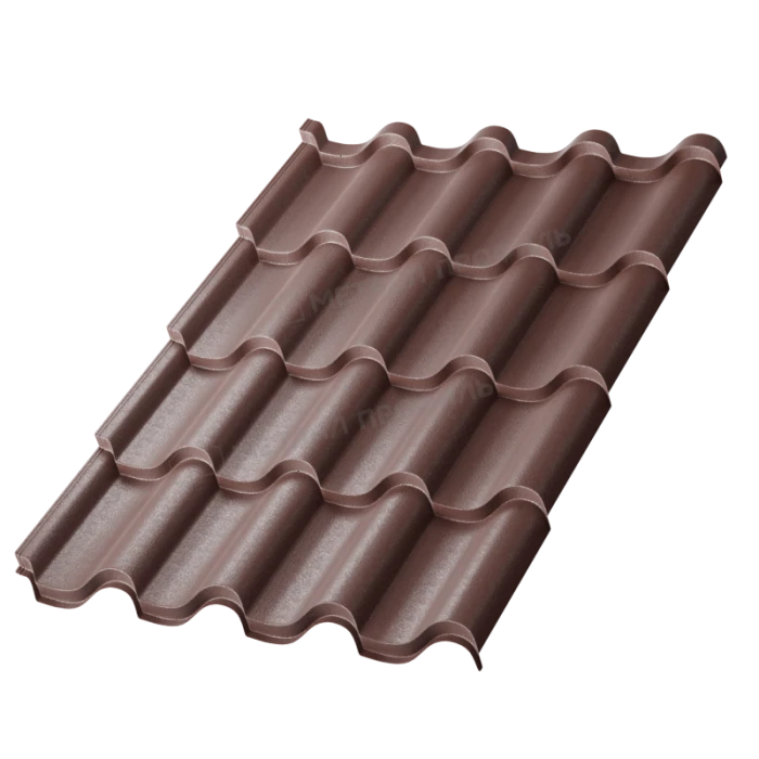 Металлочерепица Металл-Профиль Монтерроса-ML 0,5 VikingMP® E RAL 8017 Коричневый шоколад