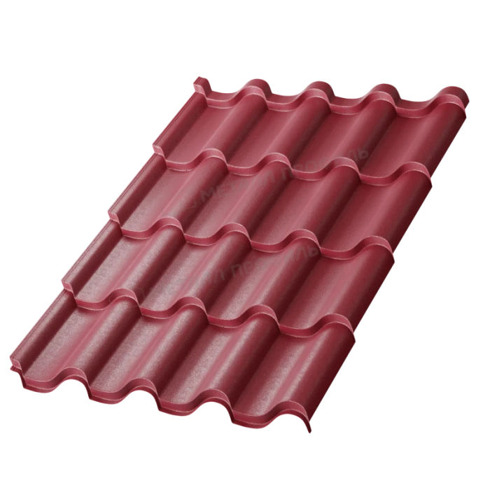 Металлочерепица Металл-Профиль Монтерроса-S 0,45 VikingMP® RAL 3005 Красное вино