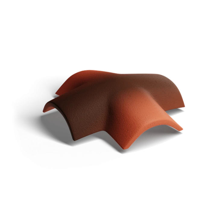 Х-образная черепица для наклонных хребтов 45 градусов Antik Красный Kriastak